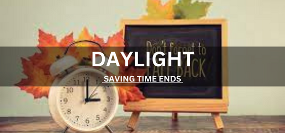 DAYLIGHT SAVING TIME ENDS [दिन के उजाले की बचत का समय समाप्त होता है]